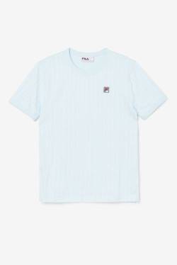 Blue / White Men's Fila Guillo Tee T Shirts | Fila781FI