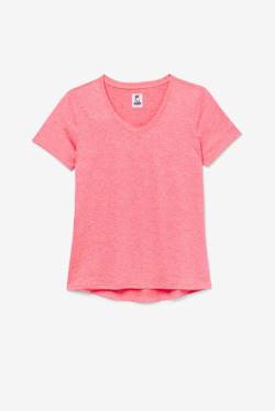 Pink Women's Fila Pickleball Silky V-neck T Shirts | Fila182PV
